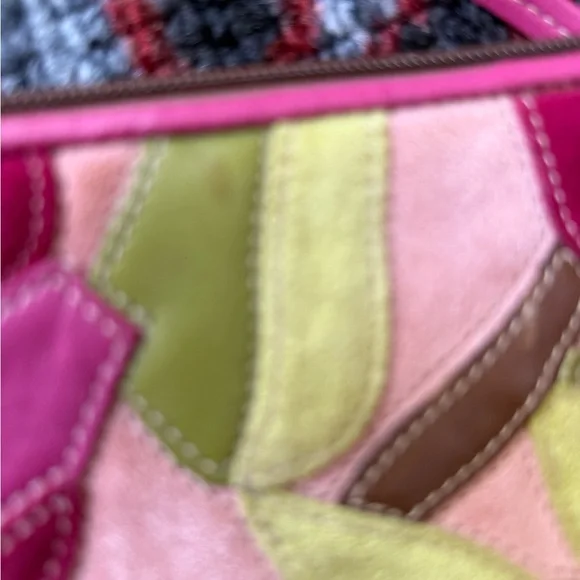 Coach RARE Suede and Leather Poppies for Peace Wristlet. - Picture 8 of 11